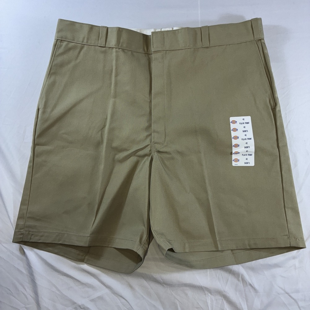 Dickies Easy Care Plain Front Work Shorts Men's Size 42 New Beige